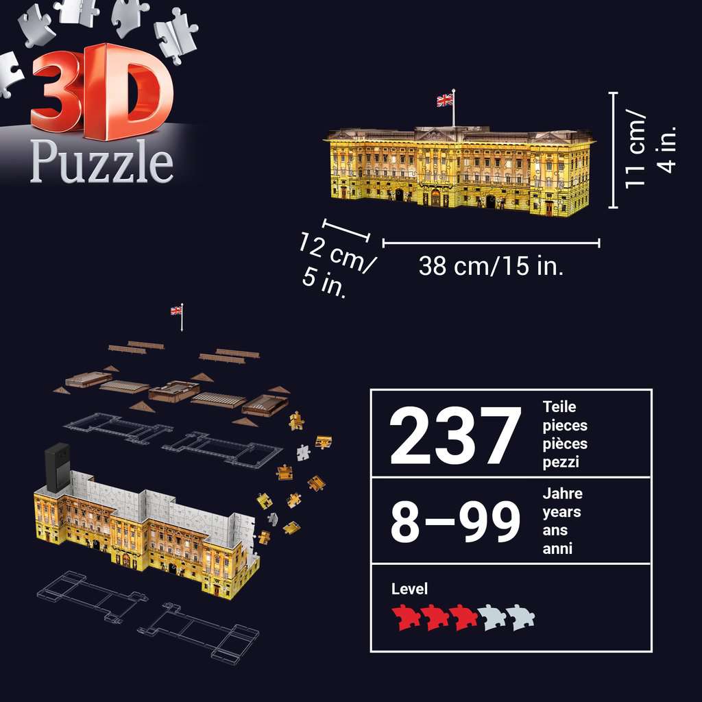 Buckingham Palace, Night Edition, 3D Puzzle, Prodotti, it