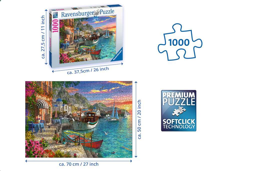 Puzzle 1000 pièces - La Grèce méditerranéenne - Ravensburger - Paysage et  nature - Adulte - Cdiscount Jeux - Jouets