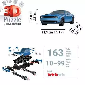 Dodge Challenger Hellcat Blu 3D Puzzle;Vehículos - imagen 5 - Ravensburger