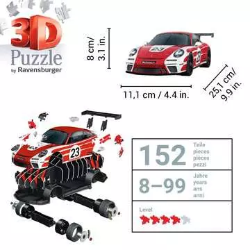 Porsche 911 GT3 Cup Salzburg 3D Puzzle;Vehículos - imagen 5 - Ravensburger