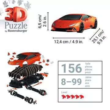 Lamborghini Huracán Evo oranžové 108 dílků 3D Puzzle;3D Puzzle Vozidla - obrázek 5 - Ravensburger