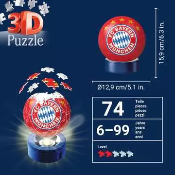PUZZLE 3D LAMPKA KULA BAYERN MONACH Puzzle 3D;Puzzle Kuliste - Zdjęcie 5 - Ravensburger