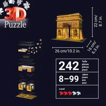 12522 7  凱旋門 ナイトエディション 216ピース 3D パズル;ナイトエディション - 画像 6 - Ravensburger